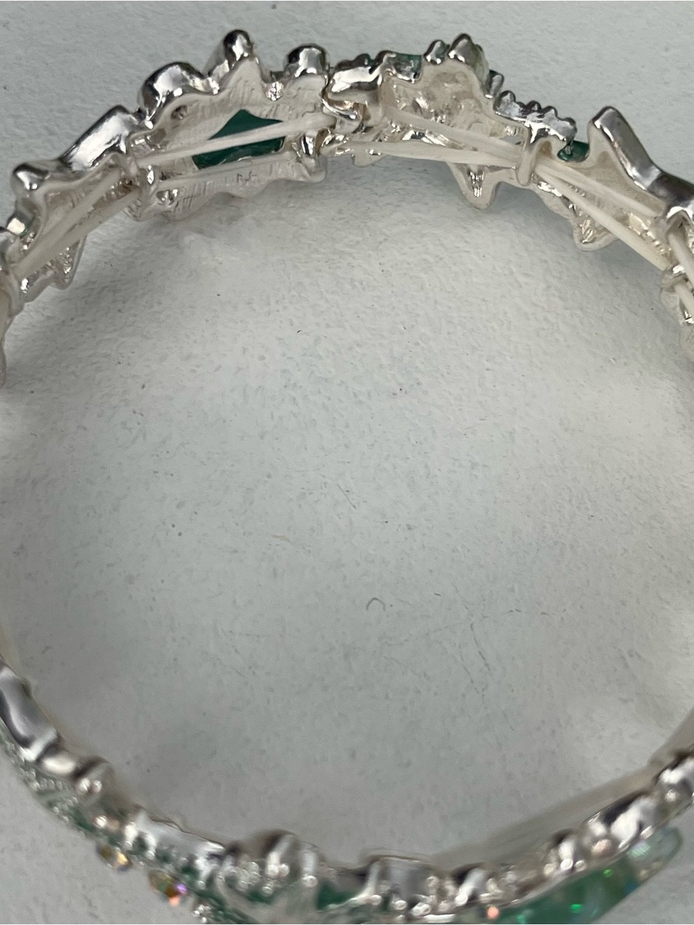 Starfish Stretch Bracelet Silver Tone/Green Beach Coastal Jewelry - Picture 3 of 4